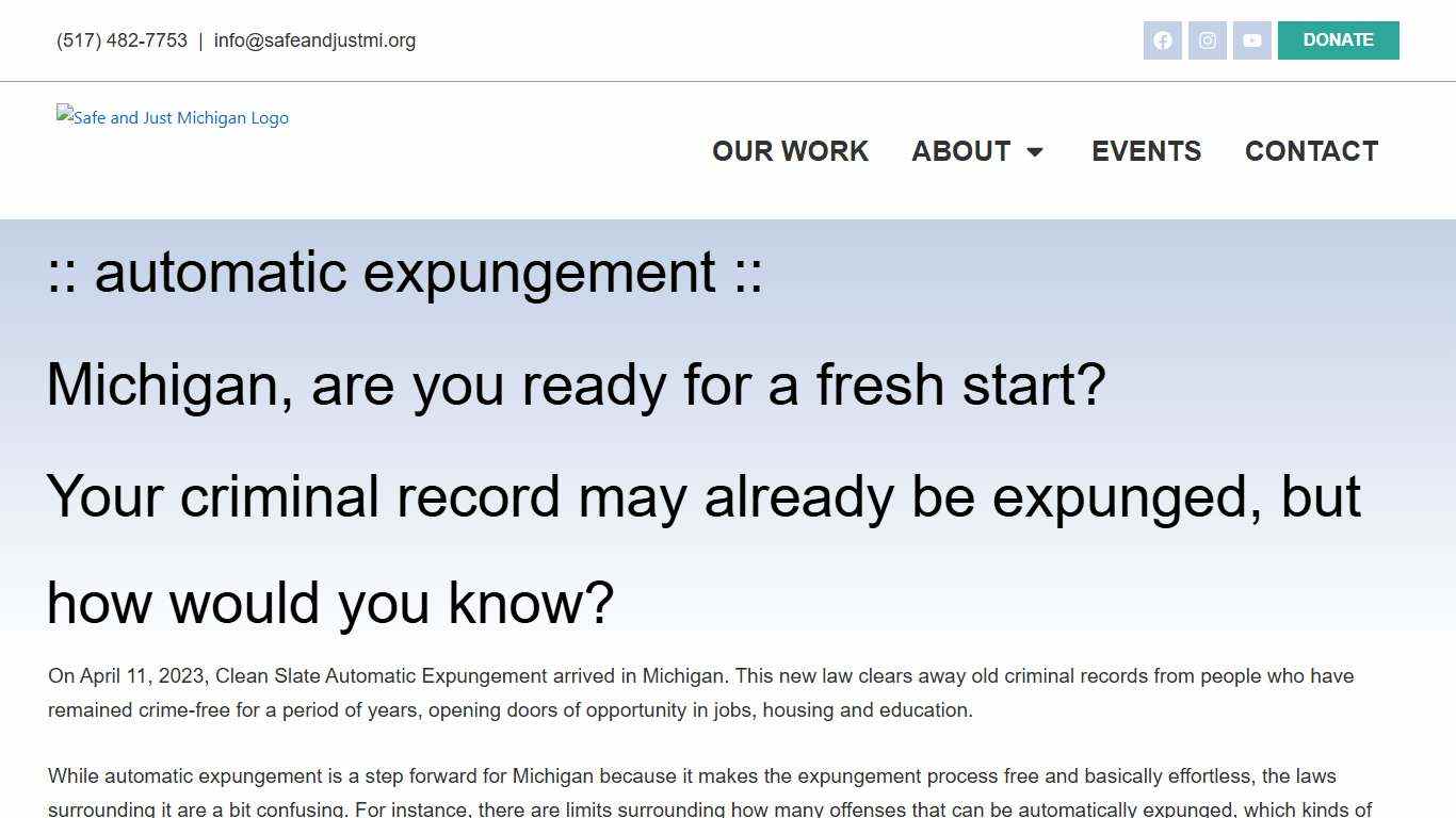 Self-Assessment - Safe & Just Michigan